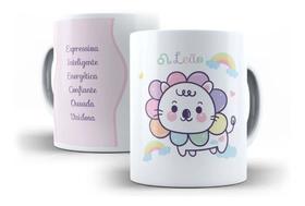 Caneca Porcelana Leão Signos Cute Leonina