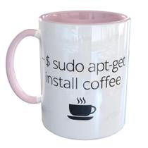 Caneca Porcelana Linux Install Coffee Engraçada