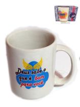 Caneca Porcelana Louça 280ml Presente - Caneca temática Frases Salmos Modelo 2