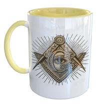 Caneca Porcelana Maçonaria Símbolo