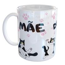 Caneca Porcelana Mãe de Gato Gatinho Pet