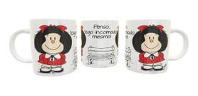 Caneca Porcelana Mafalda HQ Penso, Logo Incomodo Mesmo - Villa Caneca