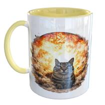 Caneca Porcelana Meme Gatinho Instalando O Caos