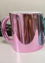 Caneca porcelana metalizada