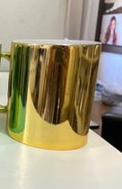 Caneca porcelana metalizada
