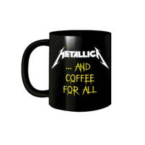Caneca Porcelana Metallica and Coffee For All 325mL Preta