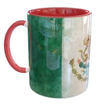 Caneca Porcelana Mexico Bandeira