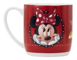 Caneca Porcelana Minnie Mouse 300Ml Vermelho Disney
