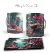 Caneca Porcelana Místico Submarino 3D Caneca Porcelana Místico Submarino 3D