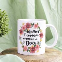 Caneca Porcelana Mulher Segundo Coração de Deus Est. Evangelica2.6 - Religioso Zlprint