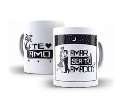 Caneca Porcelana Namorados Amar E Ser Tão Amado