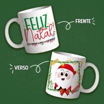 Caneca Porcelana Natal Cute Natal Feliz Natal fé amor paz esperança 325 ml