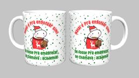 Caneca Porcelana Natal Flork,natal é para engordar sim