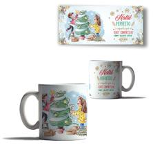 Caneca Porcelana Natal Mensagem de Familia Amor e Paz Saúde