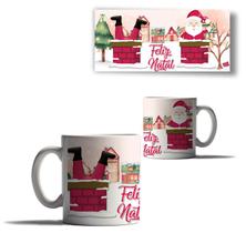 Caneca Porcelana Natal Papai Noel Humor Feliz Fofinho Neve Caneca Porcelana Natal Papai Noel Humor Feliz Fofinho Neve