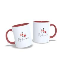 Caneca Porcelana Natal Paz Fé Amor 325ml Com Caixinha