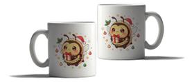 Caneca Porcelana Natal Presente Abelha Papai Noel Fofo Caneca Porcelana Natal Presente Abelha Papai Noel Fofo