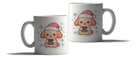 Caneca Porcelana Natal Presente Cachorro Papai Noel Caneca Porcelana Natal Presente Cachorro Papai Noel