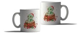 Caneca Porcelana Natal Presente Cobra Papai Noel Fofo Caneca Porcelana Natal Presente Cobra Papai Noel Fofo