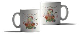 Caneca Porcelana Natal Presente Lagarta Papai Noel Fofo Caneca Porcelana Natal Presente Lagarta Papai Noel Fofo