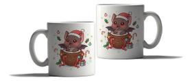 Caneca Porcelana Natal Presente Morcego Papai Noel Fofo Caneca Porcelana Natal Presente Morcego Papai Noel Fofo