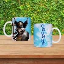 Caneca Porcelana Ogum Orixá Umbanda e Candomblé
