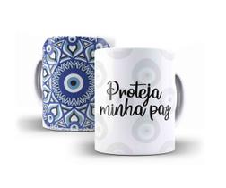 Caneca Porcelana Olho Grego Proteja Minha Paz Caneca Porcelana Olho Grego Proteja Minha Paz