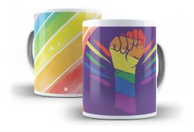Caneca Porcelana Orgulho LGBTQI+ Luta Contra Homofobia