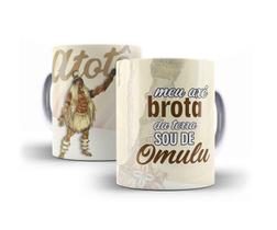 Caneca Porcelana Orixá Meu Axé Brota da Terra Sou de Omulu Caneca Porcelana Orixá Meu Axé Brota da Terra Sou de Omulu