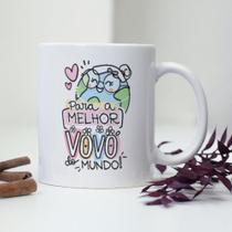 Caneca Porcelana Para a Melhor Vovó do Mundo Est.Pan22 AF1 - Dia dos Avós ZLprint