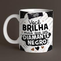 Caneca Porcelana Páscoa você brilha mais que um diamante negro 325 ml