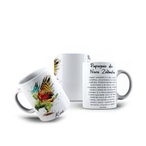 Caneca Porcelana Pássaros Kea Papagaio Nova Zelândia 325mL
