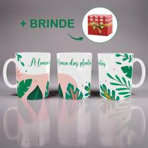 Caneca Porcelana Personalizada A Louca das Plantas Com Brinde