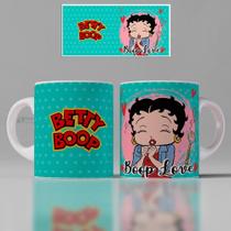 Caneca Porcelana Personalizada Branca Estampa Personagem Betty Boop vários modelos