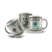 Caneca Porcelana Personalizada Dólar 100 UD 325ml Prime