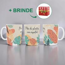Caneca Porcelana Personalizada Mãe De Planta Com Brinde
