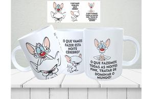 Caneca Porcelana Personalizada Pinky e o Cérebro Caneca Porcelana Personalizada Pinky e o Cérebro
