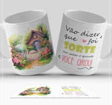 Caneca porcelana personalizada Sorte