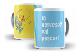Caneca Porcelana Pescador "Tá Nervoso Vai Pescar!"