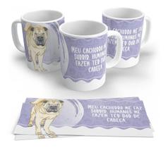 Caneca Porcelana Pet Cachorro Humanos Me Dão Dor De Cabeça