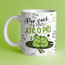 Caneca Porcelana Por você eu lavo até o pé 325 ml