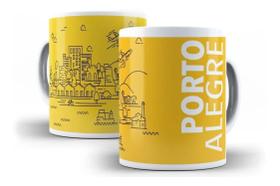 Caneca Porcelana Porto Alegre 02 Cidades Turísticas Presente