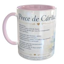Caneca Porcelana Prece de Caritas Espiritismo