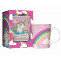 Caneca Porcelana Premium BrasFoot Bichinhos 280 ML Unicórnio Branco Caneca Porcelana Premium BrasFoot Bichinhos 280 ML Unicórnio Branco