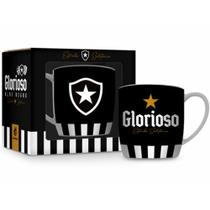 Caneca Porcelana Premium BrasFoot Botafogo 300 ML Urban Licenciada Branco