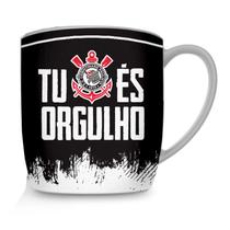 Caneca Porcelana Premium BrasFoot Corinthians 01 300 ML Urban Licenciada Branco