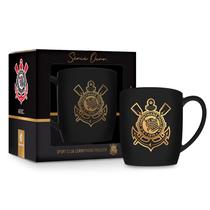 Caneca Porcelana Premium BrasFoot Corinthians Serie Ouro 300ML Urban Licenciada Preto