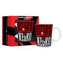 Caneca Porcelana Premium BrasFoot Flamengo 260 ML Licenciada Branco