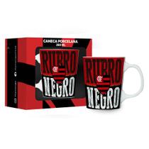 Caneca Porcelana Premium BrasFoot Flamengo 260 ML Licenciada Branco