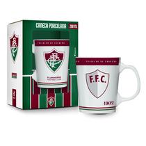 Caneca Porcelana Premium BrasFoot Fluminense 280ML Licenciada Branco